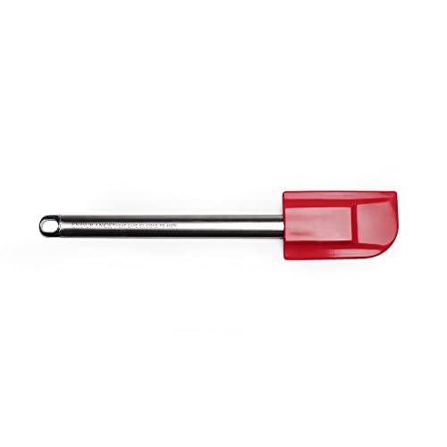 RSVP International Endurance Kitchen Tool Collection Silicone Spatula, Stainless Steel Handle, 10x2", Red