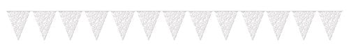 Beistle Plastic Snowflake Pennant Banner Winter Wonderland Frozen Ice Theme Decoration for Fairytale Party Supplies, 11" x 12', White/Clear
