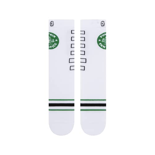 InStitches BooSocki Funny Socks, Casual Novelty Crew Sock, Unisex Gifts for Men and Women (Large, Pumpkin Spice Latte)