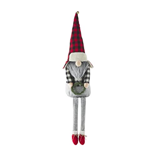 Mud Pie X-Large Dangle Leg Gnome, Buffalo, 51" x 8", Cotton