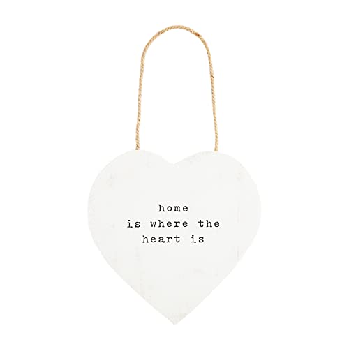 Mud Pie Home Is Where The Heart Is Plaque, 12" x 12", Pine Wood
