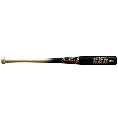 BAMBOOBAT by Pinnacle Sports Equipment INC. Youth Durable Bamboo Baseball Bat for Players Aging 5-13 Years Old, White Handle/Red Barrel, 30 Inch
