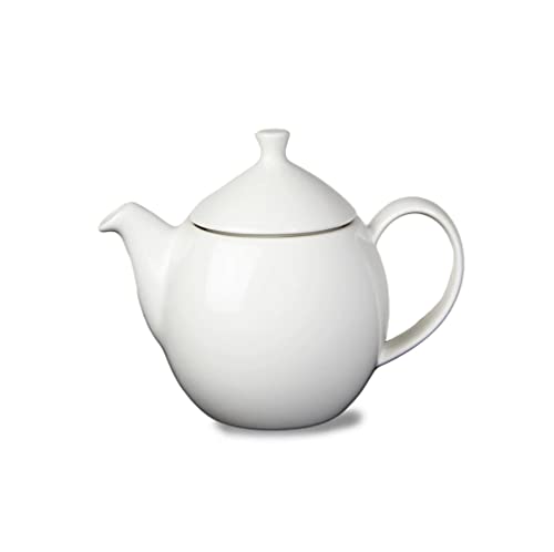 Forlife New Dew Teapot with Basket Infuser 32 ounce, 7.5-inch Length, White
