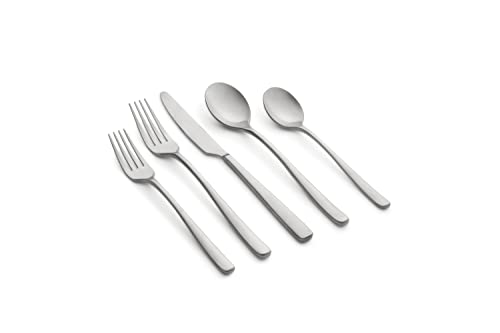 CAMBRIDGE Rise 20-Piece Flatware Set, Service for 4, 0, SILVER SATIN