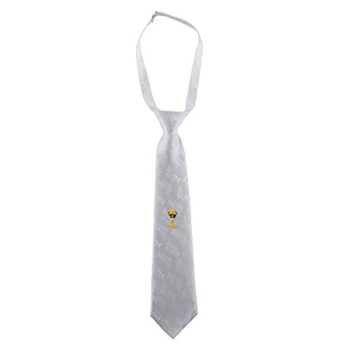Creative Brands First Communion White Satin Brocade Tie with Chalice Design, 14 Inch