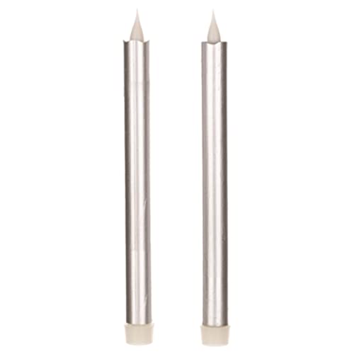 Melrose 87697 Simplux LED Taper Candle, 10"H Wax/Plastic, with 6 Hour Timer, Set of 2 (Requires 2 AA Batteries, Not Inc)