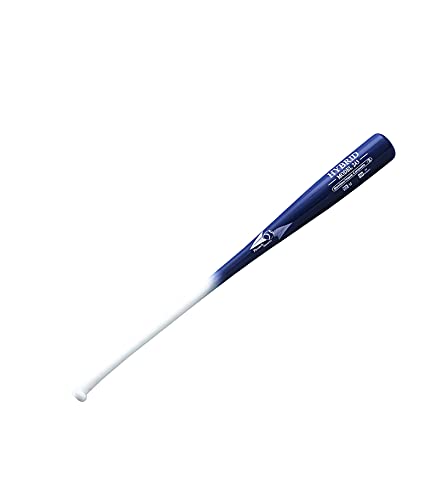 BamBooBat by¬†Pinnacle Sports¬†Equipment INC. Adult Maple/Bamboo Hybrid Baseball Bat, White Handle/Navy Barrel 243 End Loaded, 33"