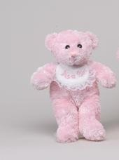 Unipak Pink 8 inch Plush Teddy Bear with Embroidered Bib