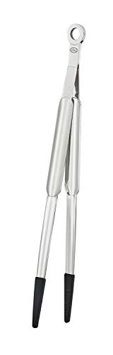R√∂sle Stainless Steel Kitchen Fine Tongs, Silicone Tip, Stainless