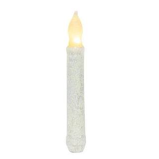 The Hearthside Collection 6" Rustic White Timer Battery Taper Candle