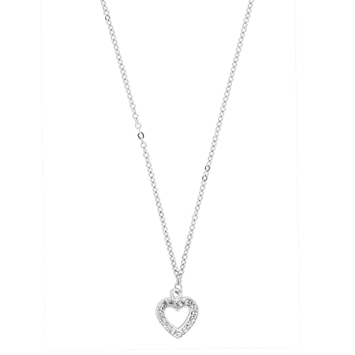1928 Jewelry Crystal Heart Pendant Necklace 16" + 3" Extender