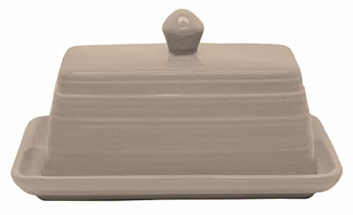 Great Finds BW712 Covered Butter Dish, 7.75-inch Length, Gray