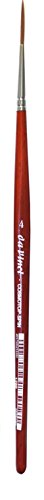 Gregory Daniels Fine Arts da Vinci Watercolor Series 1280 CosmoTop Spin Paint Brush, Medium Needle-Sharp Liner Synthetic with Red Handle, Size 4