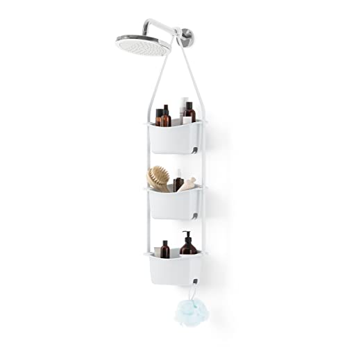 Umbra Flex Shower Storage Accessories with Patented Gel-Lock Technology Suction Cup, White