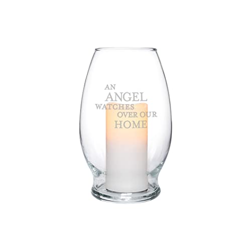 Carson 11844 Angel Watches Glass Hurricane Candle, 7-inch Height
