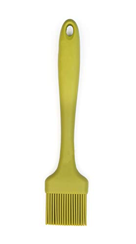 RSVP International Silicone Basting Brush, Green, 8.75" | Gently Spreads Butter, Sauces, Marinades, & More | Dishwasher Safe & Heat Resistant | BBQ Grill, Baking, Preparing Meats