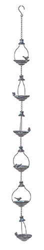 Ganz CG173235 Bronze Patina Bird on Saucer Rain Chain, 58-inch Height