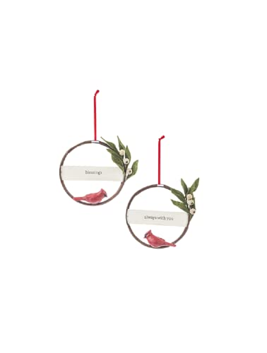 Ganz MX184203 Always with You and Blessings Holiday Cardinal Ornament, 4.5-inch Height, Set of 2