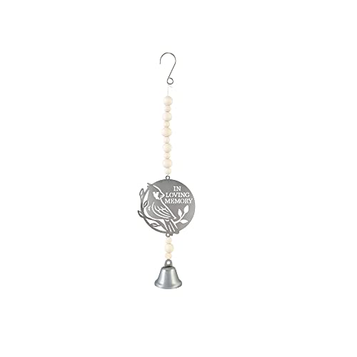 Carson Home 61167 in Loving Memory Beaded Bell, 12.25-inch Length, Wood and Metal