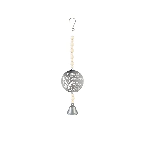 Carson Home 61165 in Our Hearts Beaded Bell, 12.25-inch Length, Wood and Metal