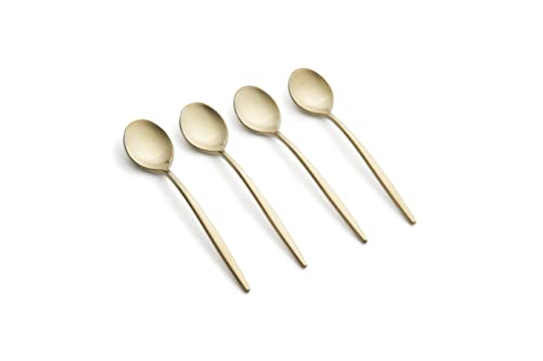 CAMBRIDGE Champagne Satin Gaze Demi Spoon, Set of 4, 0