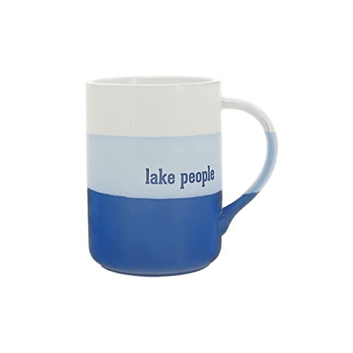 Pavilion - Lake People Ceramic 18-ounce Mug Lake Themed Gifts for Lake House, Anchor, Blue