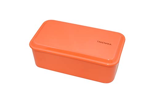 Bento Snack Box for Perfect Lunch, Eco-Friendly Lunch Box Made in Japan, Recycle Plastic Bottle, Microwave and Dishwasher Safe, Takenaka Bento Box (Tangerine Orange)