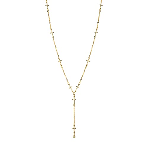 1928 Jewelry 14K Gold Dipped Cross Chain Y Necklace 15" + 3" Extender