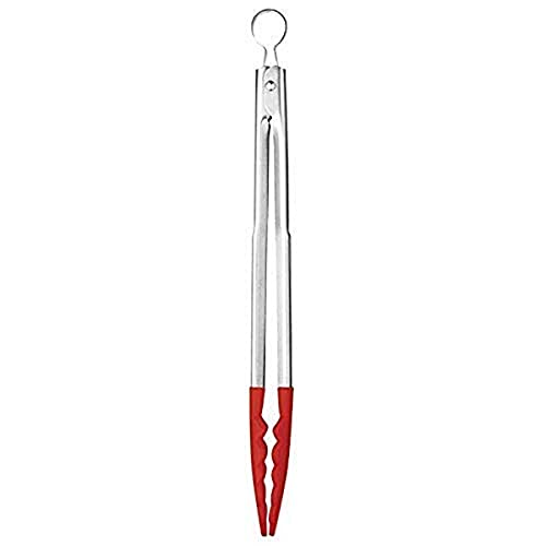 Browne & Co Cuisipro 9.5-Inch Silicone Locking Tongs, Red