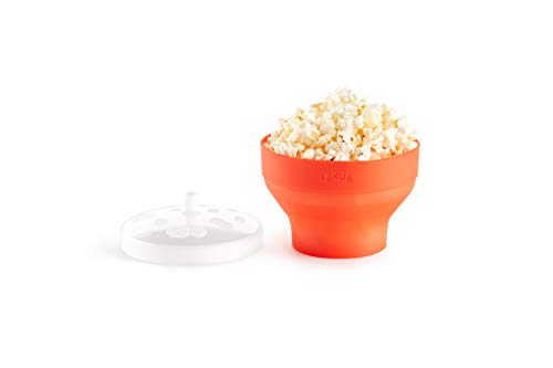 L√©ku√© Mini Microwave Popcorn Maker, 5 x 3.5in, Red