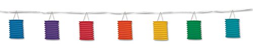 Beistle Rainbow Lantern Garland, 12', Multicolor, 1 Piece