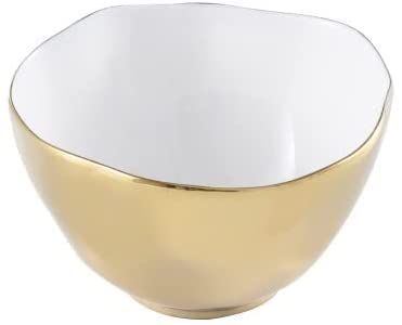Pampa Bay Moonlight Tarnish Free Porcelain Snack Bowl with gold titanium