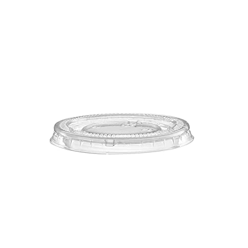 DHG Professional [2500] Clear Lids for 1.5oz/2oz Small Plastic Portion Cups Souffle Cups Salad Dressing Container, Lids Sold Separately (Clear Lids)