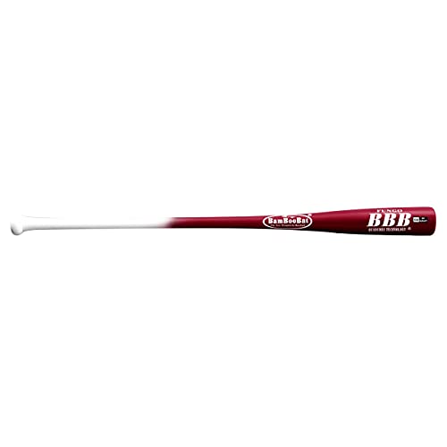 BAMBOOBAT by¬†Pinnacle Sports¬†Equipment INC. Adult Fungo Infield/Outfield Bamboo Baseball Bat, White Handle/Scarlet Barrel, 34"