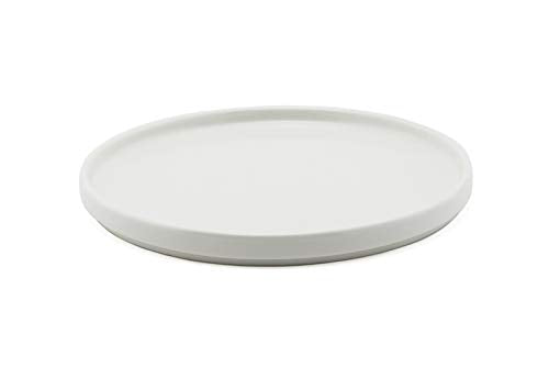 FMC Fuji Merchandise White Porcelain Plates Straight Edge Stackable Modern Dining Plates Restaurant Supply (9.25 Inch)