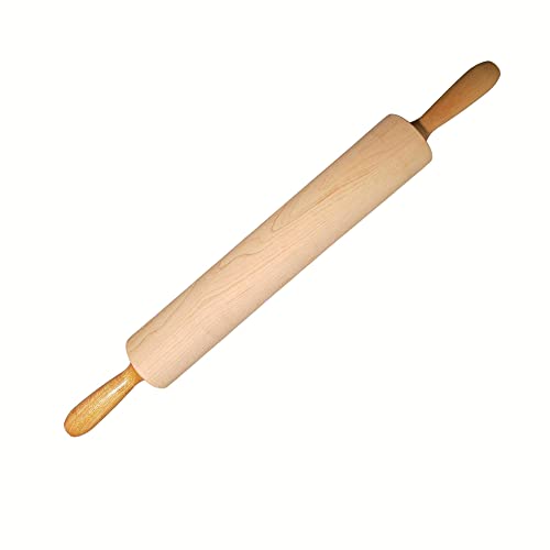 Frieling Crafted in the USA Maple Rolling Pin Grande Rolling Pin with Handles, 2.75-Inch by 15-Inch Barrel