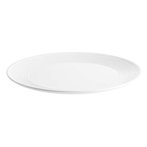 Tablecraft Pulito Collection Round Platter, White, Melamine, 13.125 diameter (33.3 cm)