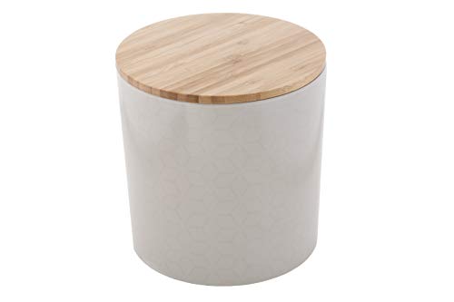 Tablecraft 700016 Canister with Lid, 88 oz, 6.75 x 6.75 x 6.75, Melamine & Bamboo