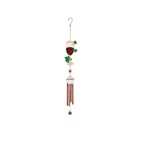Carson Home 61294 Wine Wireworks Garden Chime, 30.5-inch Length, Glass Marbles, Mesh, Tin, Beads and Faux Gems