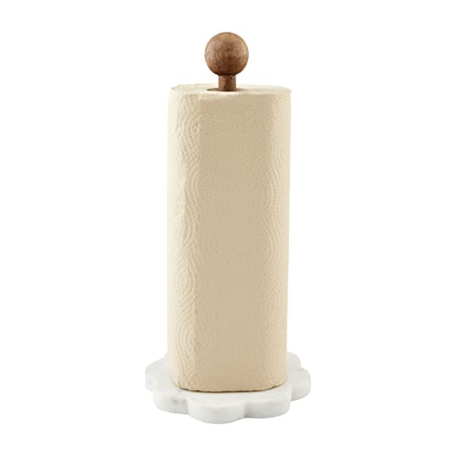 Mud Pie Paper Towel Holder, White, 13-inch Diameter