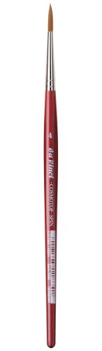 Gregory Daniels Fine Arts da Vinci Watercolor Series 5580 CosmoTop Spin Paint Brush, Round Synthetic with Red Handle, Size 4 (5580-04)