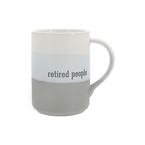 Pavilion - Retired People Ceramic 18-ounce Mug Retirement Gift Coffee Mug, Adirondack Chair, Gray