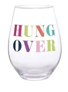 Creative Brands Slant Collections Jumbo Stemless Wine Glass, 30 oz, Hung Over