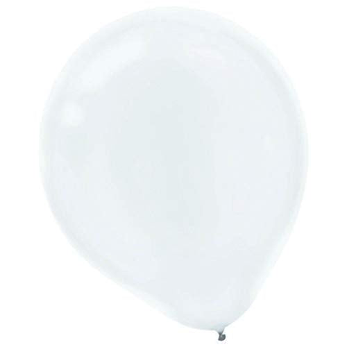 Amscan Lustrous Pearlized Latex Balloons (15 Count), 12", White