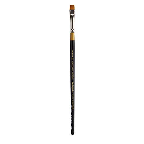 KingArt Original Gold 9450 Series , Premium Artist Brush, Golden TAKLON Chisel Blender-Size: 6, 6