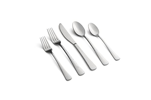 CAMBRIDGE Brody Hammered 20-PieceFlatware Set, Service for 4, 0, SILVER MIRROR