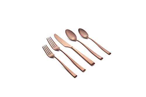 CAMBRIDGE Silversmiths Marlise Copper Satin 20-Piece Flatware Set, Service for 4