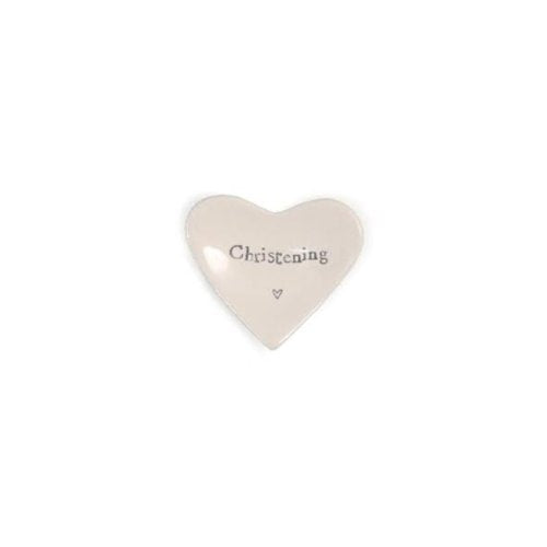 Comfy Hour East of India 'With Love On Your Christening' White Porcelain Heart Dish Gift - Christening Gift