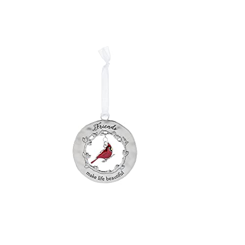 Ganz Friends Make Life Beautiful Ornament, Zinc and Epoxy, 2.88 Inches Width, 3 Inches Height, Silver