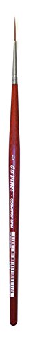 Gregory Daniels Fine Arts da Vinci Watercolor Series 1280 CosmoTop Spin Paint Brush, Medium Needle-Sharp Liner Synthetic with Red Handle, Size 0